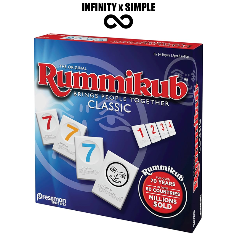 Trò chơi Rummikub mang mọi người đến với nhau phiên bản kích thước lớn Câu Đố gia đình giáo dục hạnh phúc trò chơi với bàn cờ 2-4 người chơi từ 8 tuổi trở lên