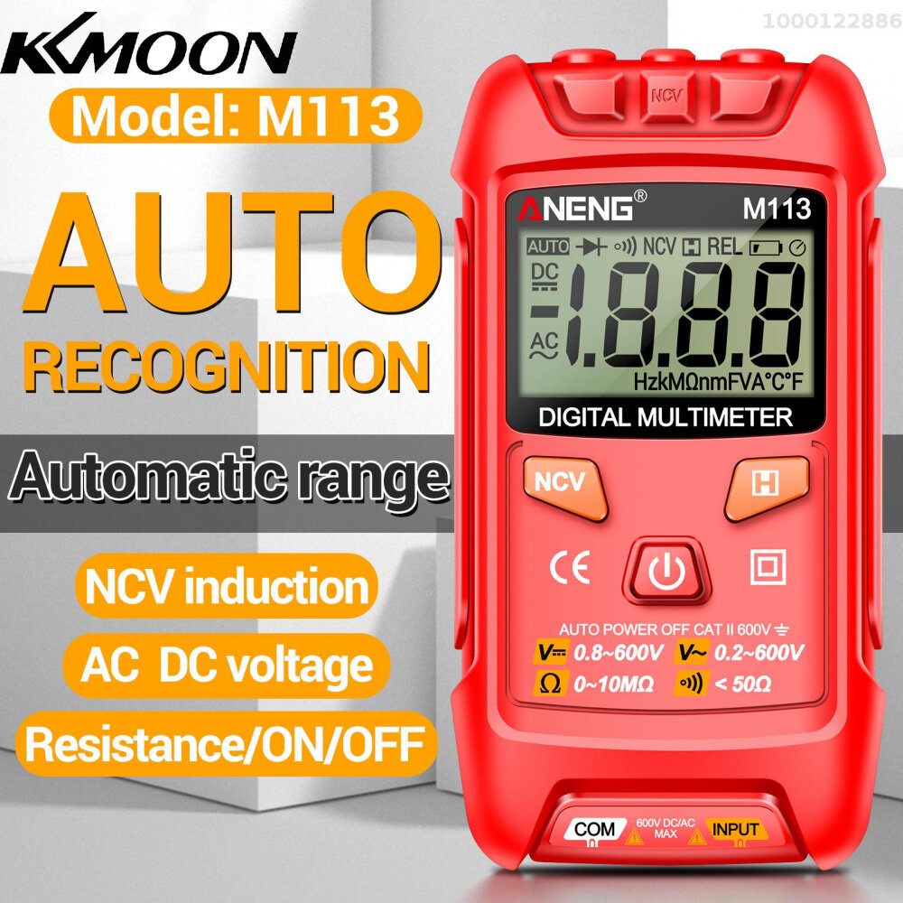 Kkmoon aneng M113 Kỹ Thuật Số Mini dụng cụ kiểm tra đồng hồ vạn năng Thông Minh AC/DC Vôn kế 1999 đếm LCD điện áp kháng Meter Tester Với NCV lưu dữ liệu tự động điều chỉnh phạm vi Cho Dòng On/Off Phát Hiện