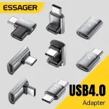 Essager 240W 40Gbps Usb4.0 Adapter 8K/60Hz Bộ Chuyển Đổi Pd3.1 loại USB C Để Type-C Flash Sạc Bộ chuyển đổi OTG sạc nhanh 240W Đa-Chức Năng Đa-Phong Cách Adapter Cho Bộ Sạc Bảng điều khiển trò chơi Macbook Máy Tính Bảng Máy Tính Xách Tay Iphone17 16 Samsu