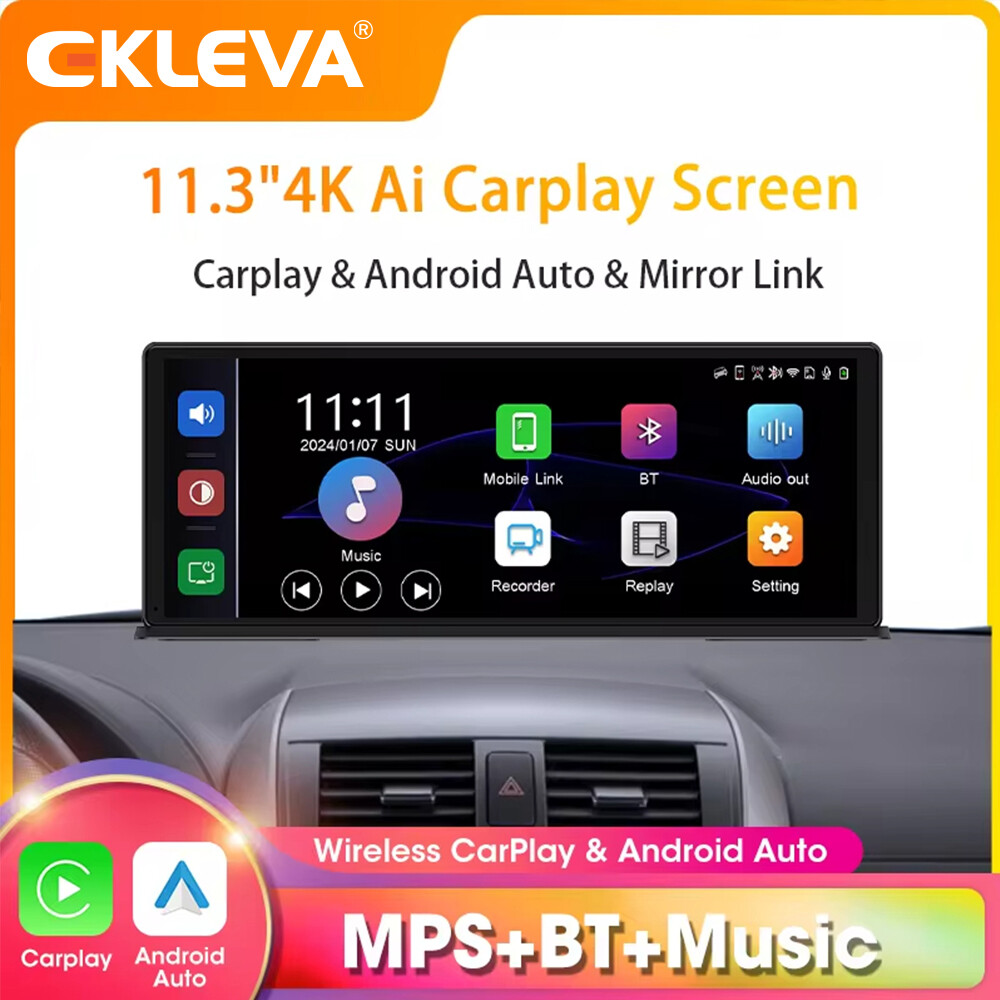 Ekleva 4k Dash cam hỗ trợ Carplay không dây và Android điều hướng tự động wifi AUX kết nối âm thanh Camera DVR ô tô đầu ghi video