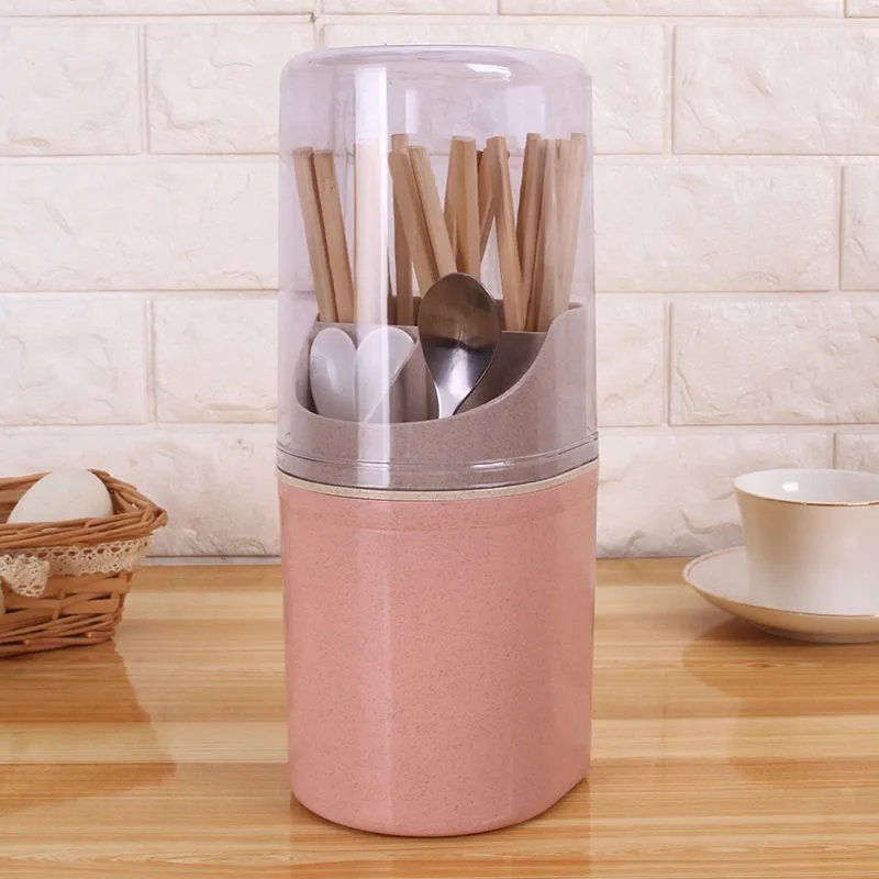 Gambar Put chopsticks chopsticks box spoon tube with cover of household kitchen receive a case with cover frame drop mouldproof