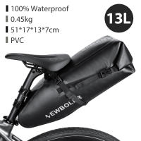 Newboler 100% túi đi xe đạp chống nước 13L dung tích lớn Túi yên xe đạp có thể gập lại đi xe đạp Touring đuôi Túi gắn sau MTB đường thân bikepacking
