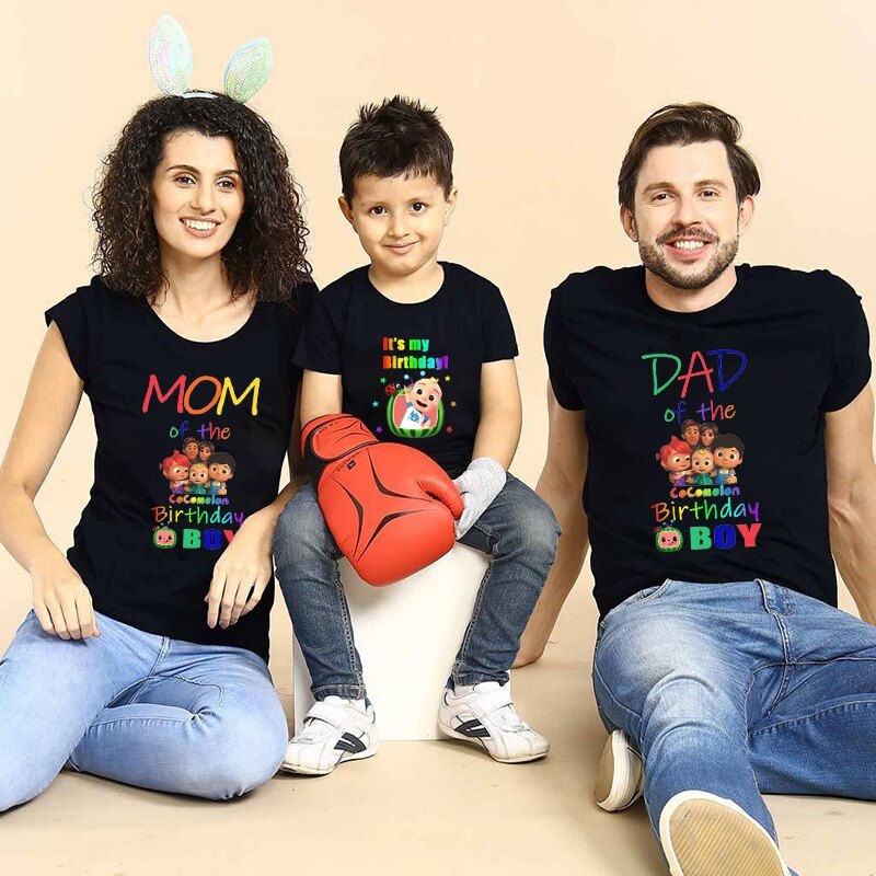 Mom Dad Printed Family Shirt Set Summer 