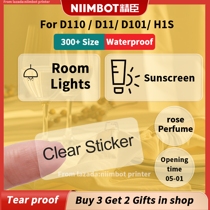 [Trong suốt] NIIMBOT D11/D110/D101/H1/H1S máy nhãn giấy in nhiệt, không thấm nước, dầu bằng chứng, rách bằng chứng, quần áo thẻ giá hàng hóa thực phẩm dán nhãn giấy nhãn máy in nhãn giấy mã vạch