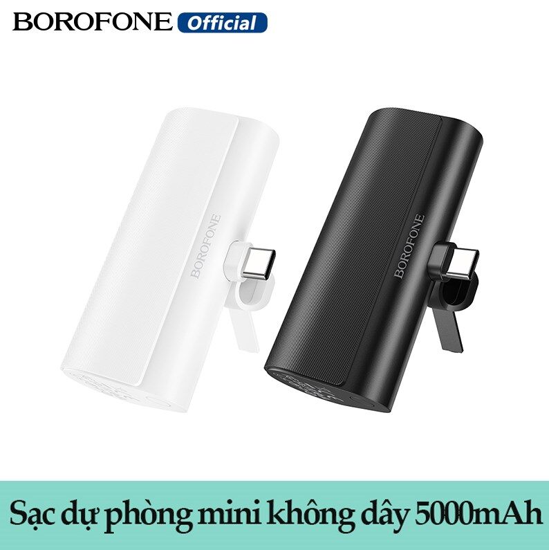 Borofone bj35 sạc dự phòng 5000mah 18.5wh đồ sạc di động sạc nhanh sạc dự phòng mini không dây cho samsung xiaomi huawei iphone 14 13 12 pro max