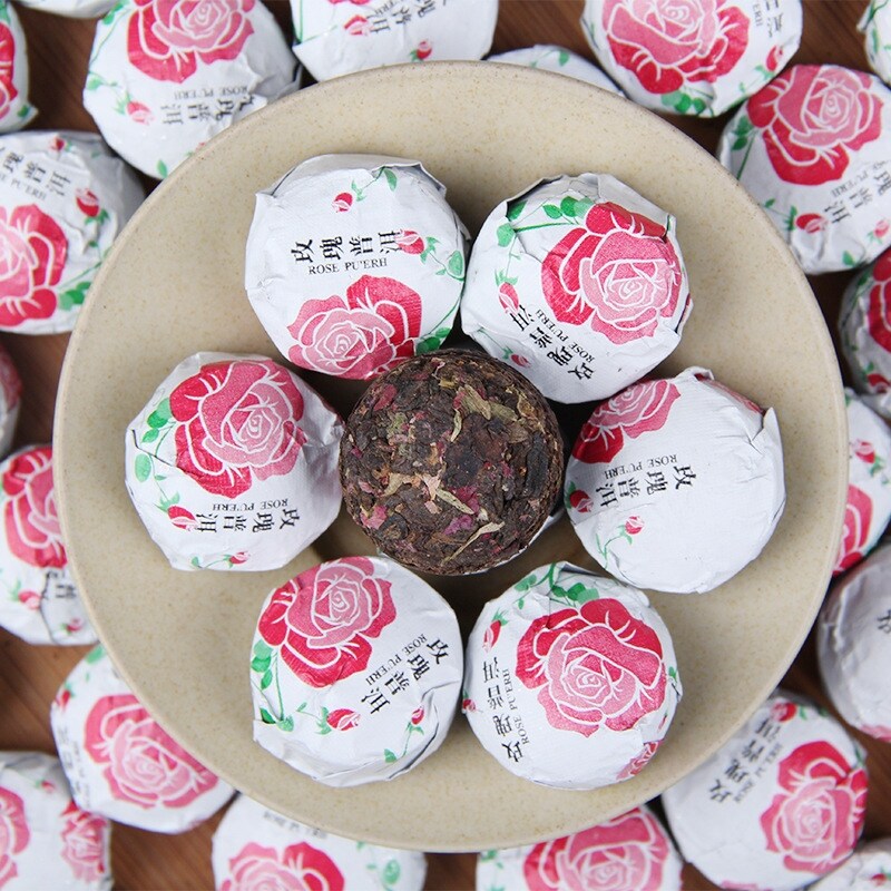 Gambar Yunnan Huacha Xiaotuo Tea Rose Pu  39;er Tea Combination Huacao Tea Black Rose Tea 250g 500g
