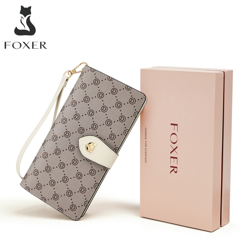 Foxer Brand long wallet for women wallets women new 2023 card holder wallet for women wristlet wallet women cellphone wallet for women