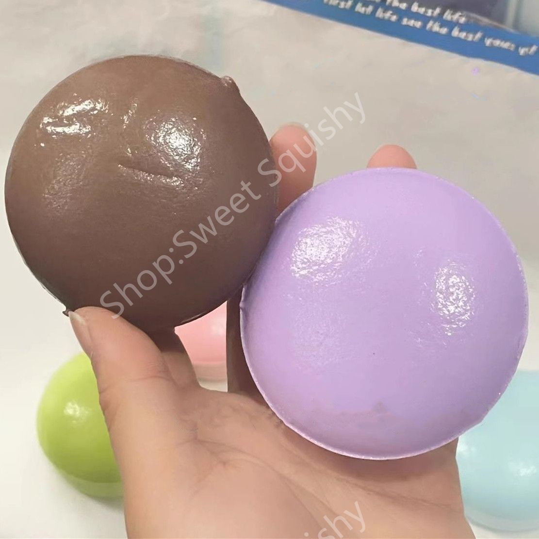 Bánh sắc màu Đàn hồi Chậm Pinch Lỗ Giảm nén đồ chơi mini Squishy Tăng chậm