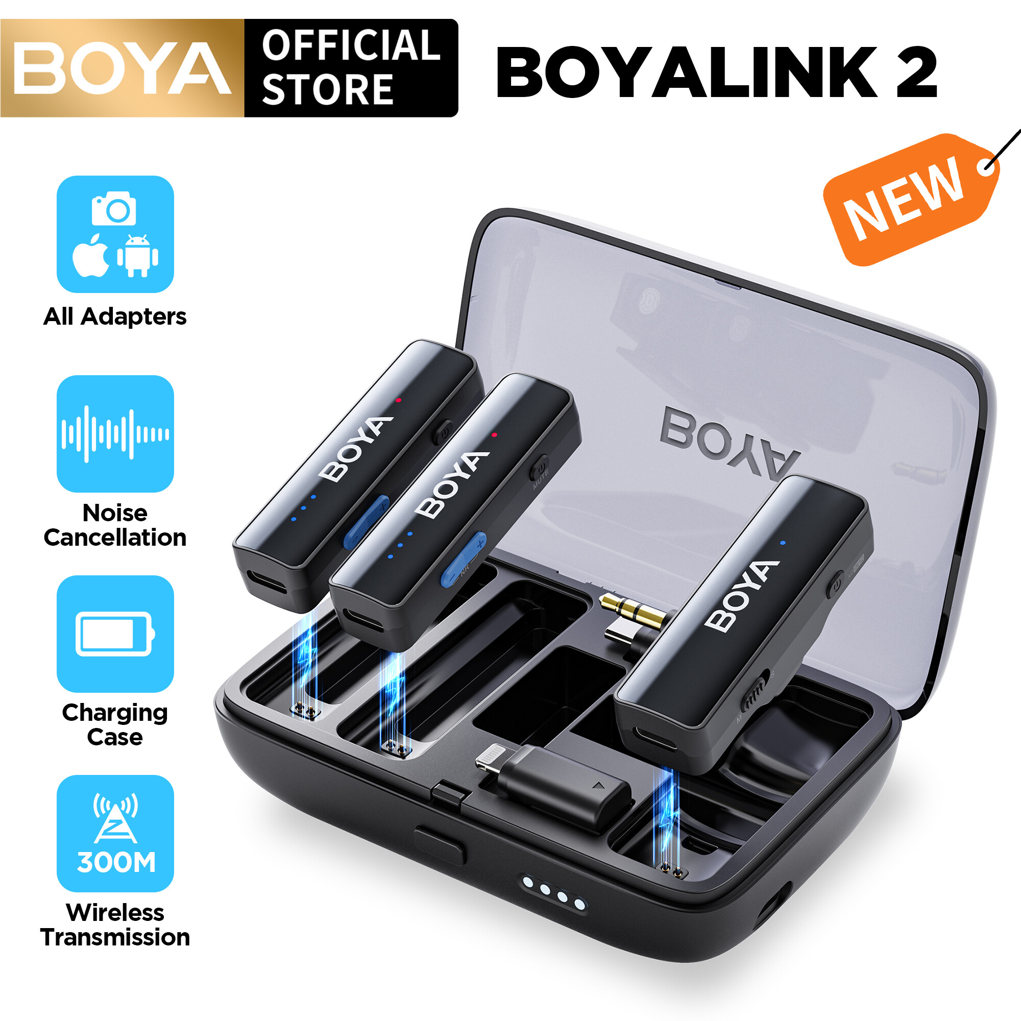 (NEW)BOYALINK 2.0 Wireless Microphone Lapel Microphone for iPhone Android Camera Live Streaming Audio Recording Interview ราคา 1,715 บาท*ส่งฟรี