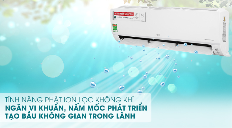 Máy lạnh LG Inverter 2 HP V18API1- Phát Ion lọc không khí