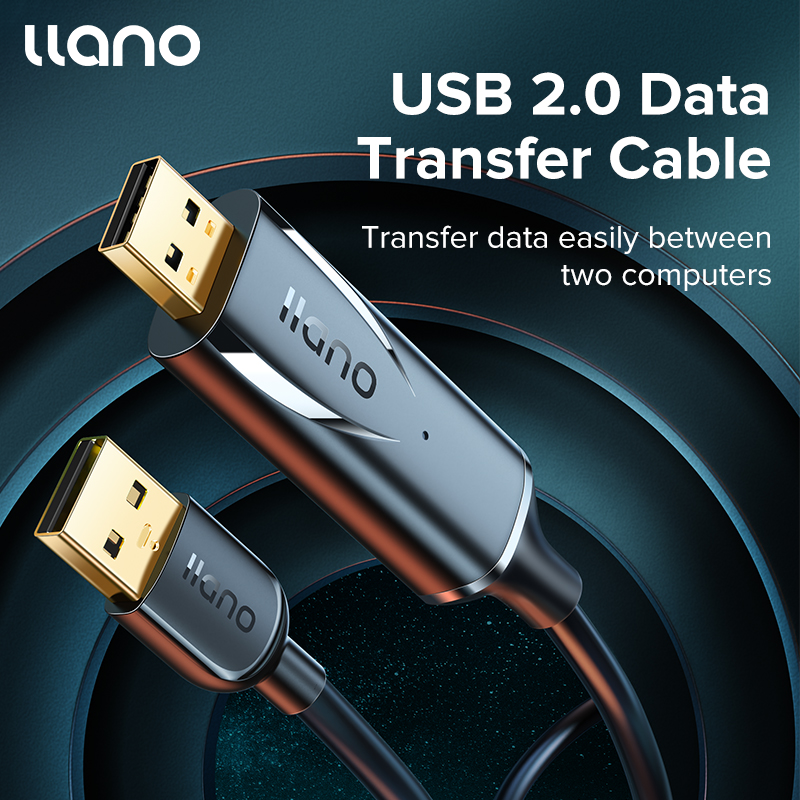 Llano cáp truyền dữ liệu usb2.0 2m dây sao chép truyền hai chiều lẫn nhau cáp pc sang pc usb 2.0