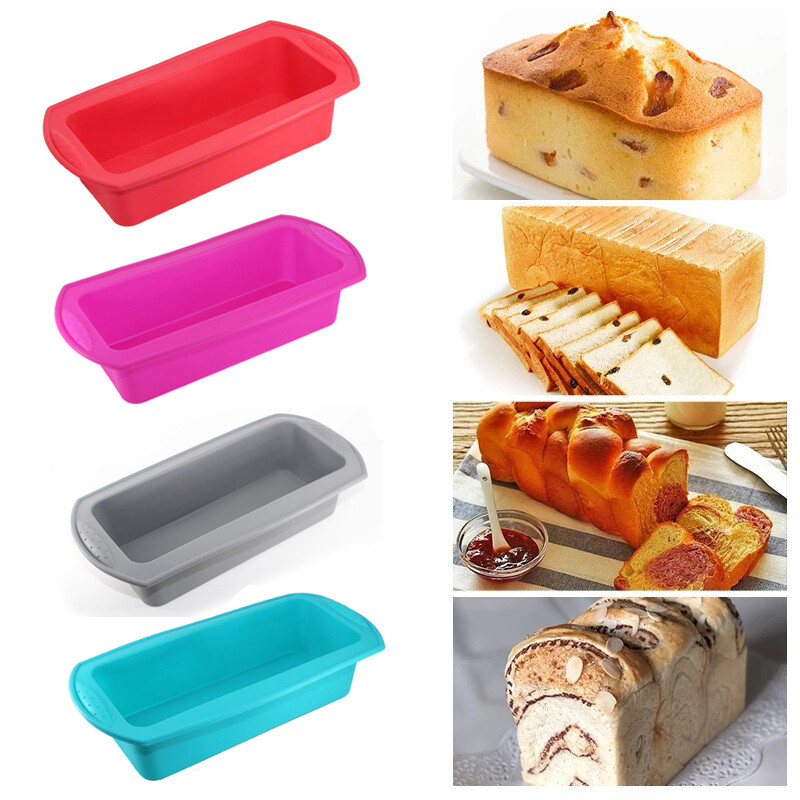 Dùng cho thực phẩm Khuôn làm bánh bằng silicon hình chữ nhật khay nướng bánh Chảo nướng bánh Khay nướng bánh tự làm dụng cụ làm bánh hình chữ nhật Silicone bánh mì nướng tấm khuôn bánh mì
