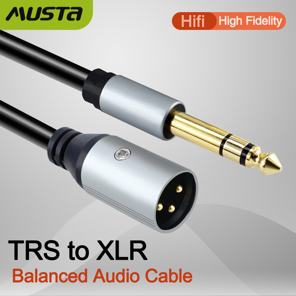Âm thanh nổi 6.3mm đến cáp truyền âm thanh XLR cho máy trộn, bảng điều khiển âm thanh, bộ khuếch đại công suất