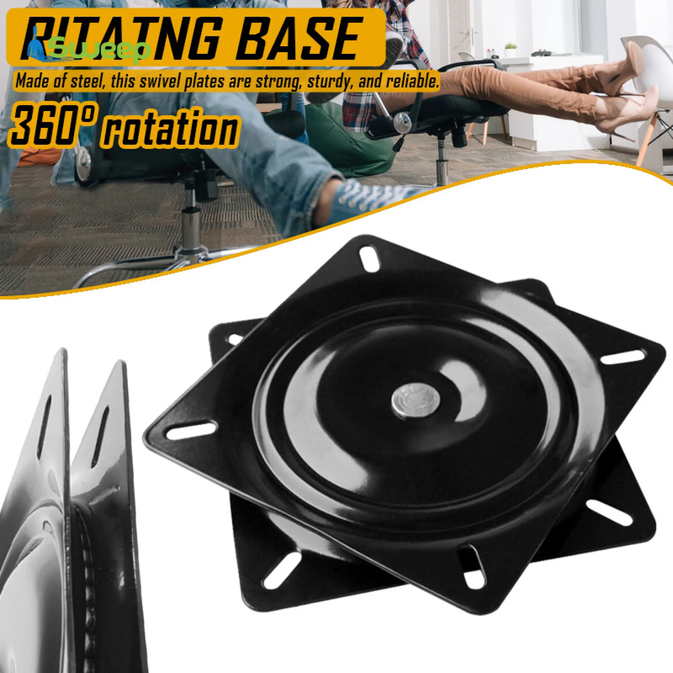 5 6 7 8 Inch Heavy Duty Steel 360 Degrees Rotating Seat Swivel