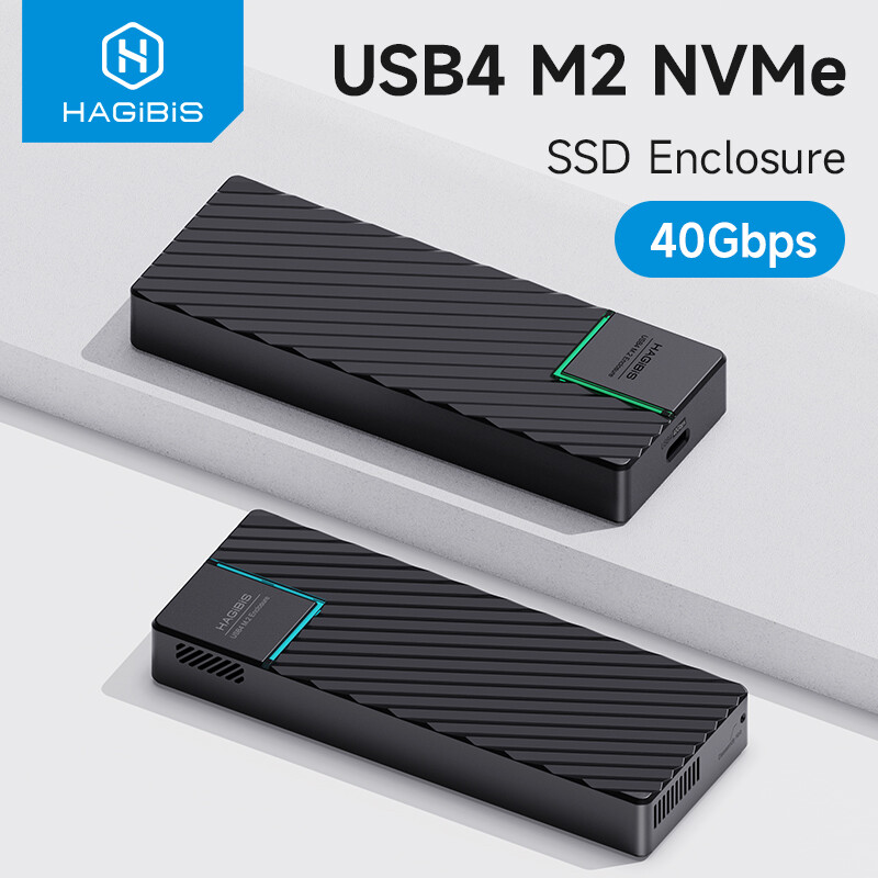 Hagibis USB 4.0 40Gbps M.2 NVMe SSD Enclosure Compatible With Thunderbolt 4/3 USB 3.2/3.1/3.0 ASM2464 External Hard Drive Case With Cooling Fan For 2230 2242 2260 2280 M.2 NVME SSD For PCIE M Key/B&M Key Supports Up To 4tb Capacity For MacBook Pro ราคา 2,699 บาท*ส่งฟรี