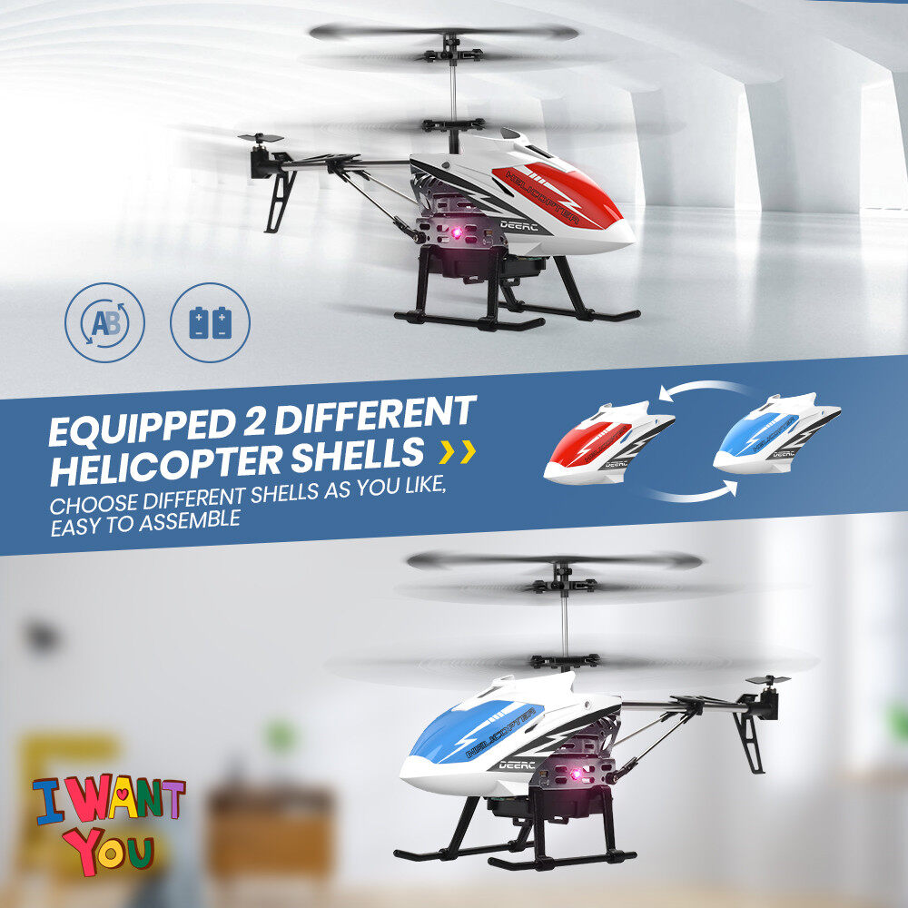 holy stone&deerc de51 mini metal rc remote control helicopter altitude hold rc airplane with gyro for baby boy girl beginner,2.4ghz aircraft indoor flying toy with 3 channel,high&low speed,led light,fairy robots flying toys for kids 6