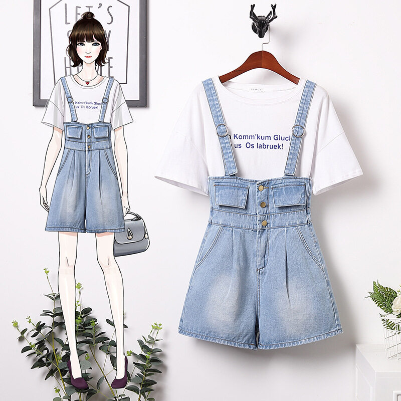 white denim two piece set