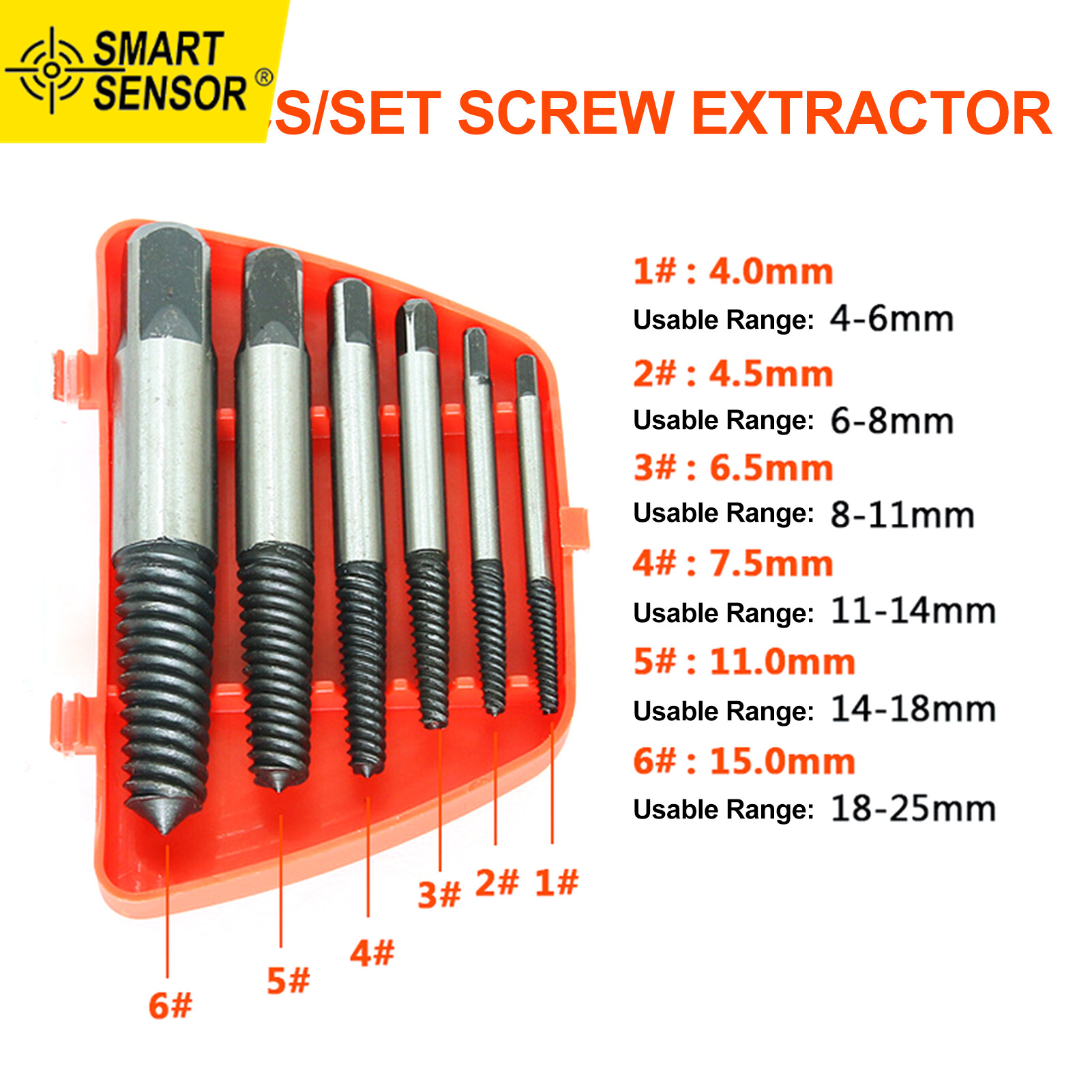 Smart sensor 6 cái/4 cái dụng cụ vặn vít dụng cụ tháo bu lông vít bị hư hỏng đầu vuông có răng cưa