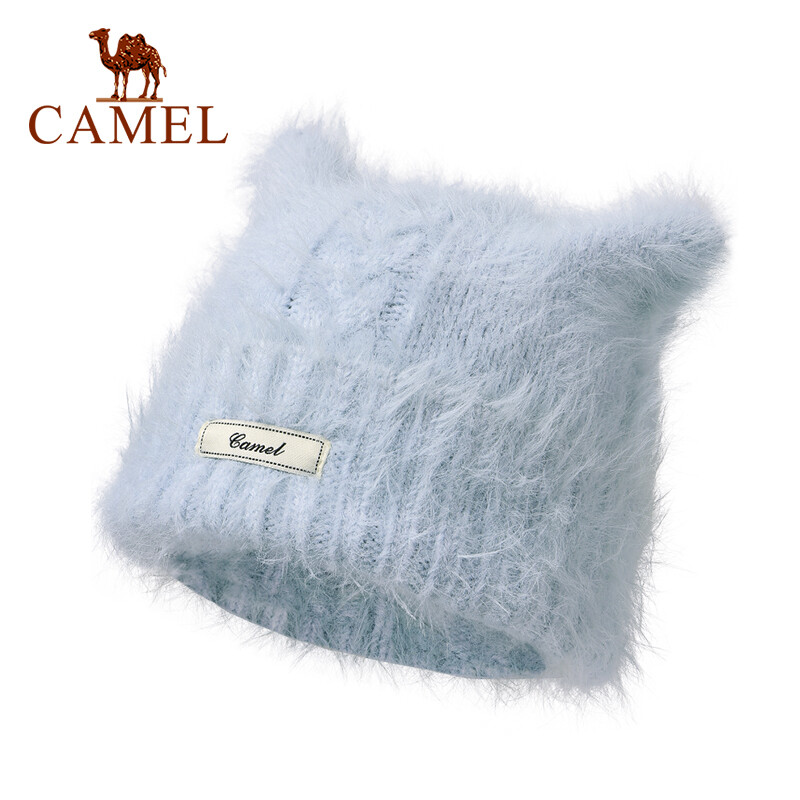 Cameljeans New Winter Cat Ear Knitted Hat Women's Cute Plush Warm Wool Hat ราคา 234 บาท*ส่งฟรี