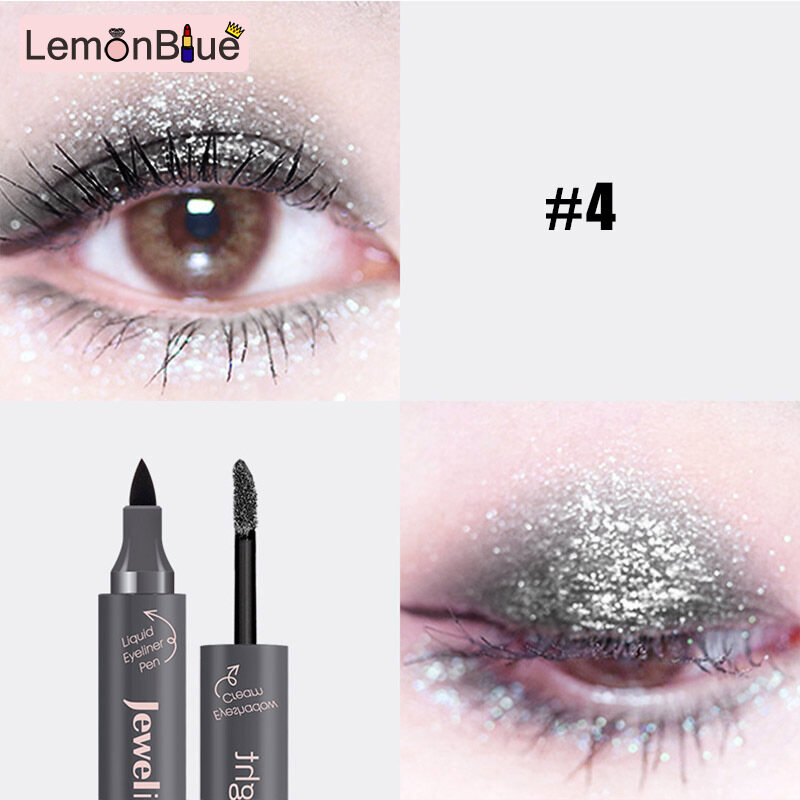 Gambar LemonBlue Music Flower Glitter Eye Liner Liquid Eyeshadow Double End Waterproof Cosmetic