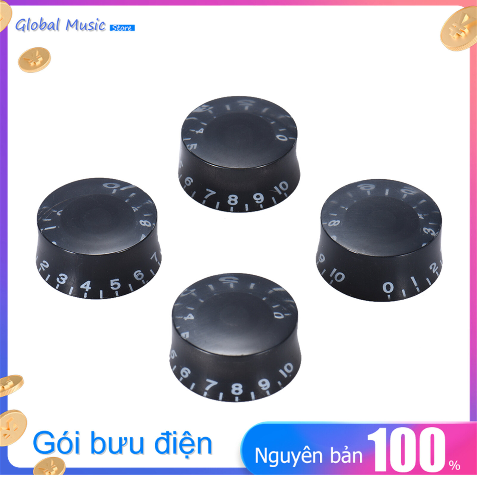 4 pcs tốc độ nút điều chỉnh âm lượng cho gibson les paul bộ phận thay thế cho đàn ghi-ta điện bộ phận đàn ghi ta đen