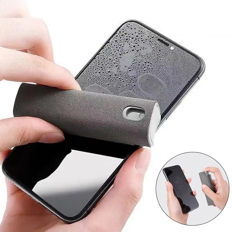 Chai xịt vệ sinh màn hình điện thoại di động tiện dụng đa năng 2 trong 1/dụng cụ vệ sinh màn hình máy tính bảng bằng vải vi sợi/bộ vệ sinh phun sương màn hình cảm ứng dụng cụ vệ sinh