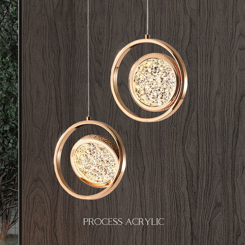 Nordic modern LED pendant light gold Acrylic chandelier Creativity hanging