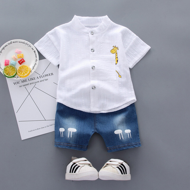 New Summer Baby Clothes Set Children Boys Short Sleeved Suit Shirt Shorts 2Pcs/Sets Kids Outfits Toddler Casual Cotton Costume Infant Tracksuits 0-4 Years