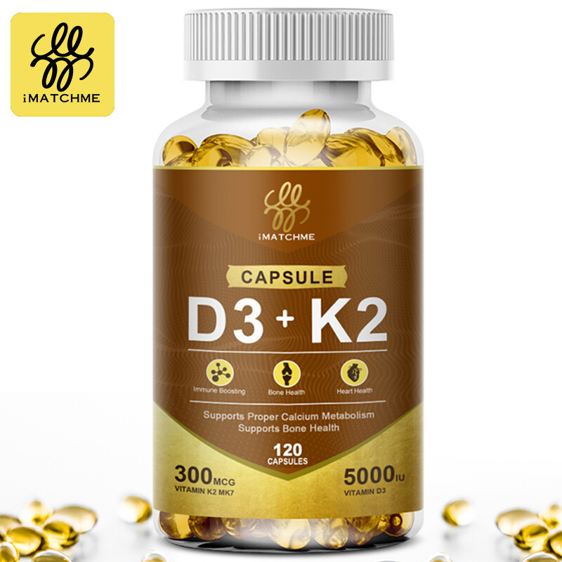 iMATCHME D3K2 Capsules Daily Supplement Supports Healthy Immune System Heart And Strong Bones Vegetarian Capsules
