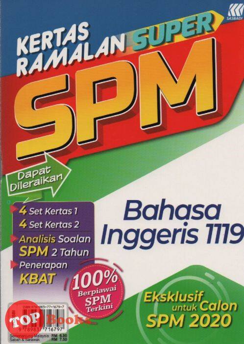 Topbooks Sasbadi Kertas Ramalan Super Bahasa Melayu Spm 2020 Lazada