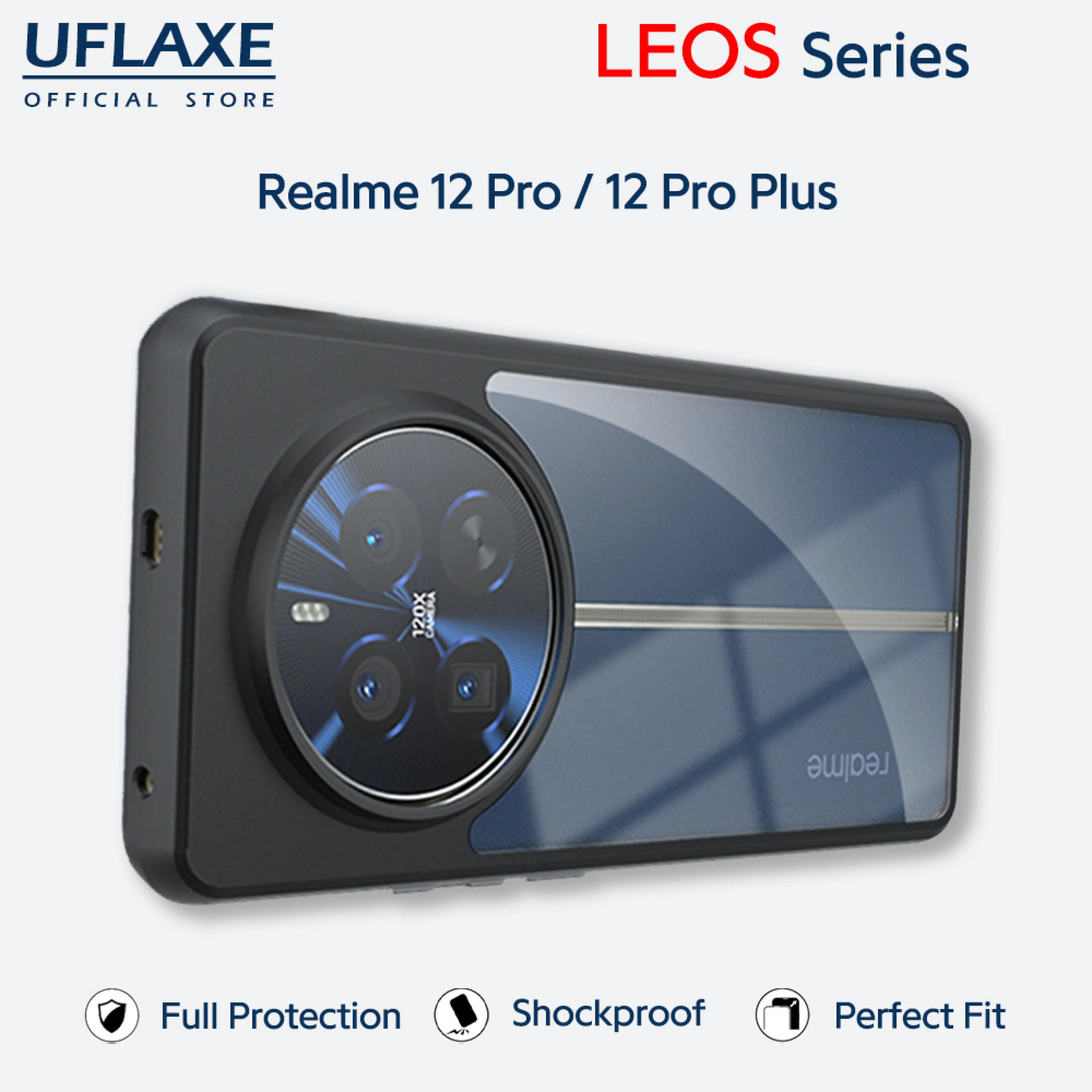UFLAXE LEOS - For Realme 12 Pro / Realme 12 Pro Plus 5G Case - Matte Clear Shockproof Hard Case | Anti-Yellowing Anti-Fingerprint Durable Phone Case