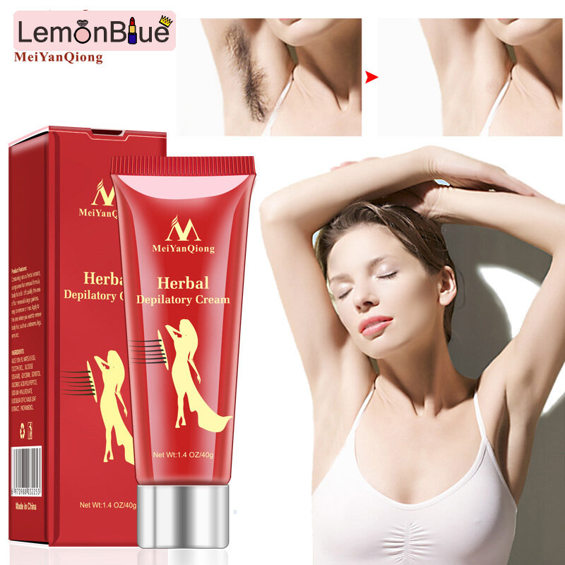 Gambar LemonBlue Herbal Body Hair Removal Cream Gentle Hand Leg Armpit Hair Depilatory Cream