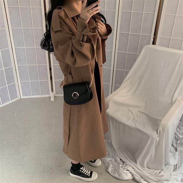 Windbreaker women's spring and autumn new 2021 Korean version mid-length small British style autumn and winter Hong Kong style over-the-knee coat