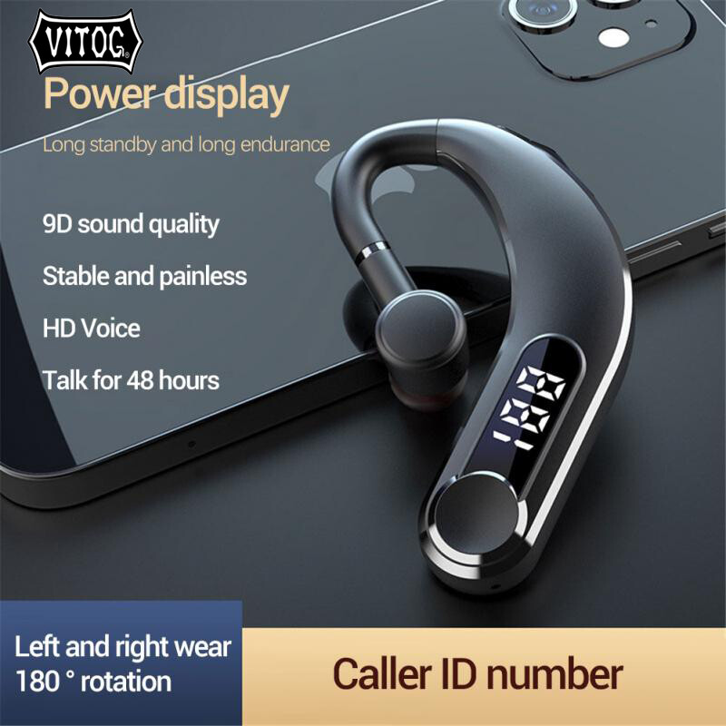 VITOG Tai Nghe Bluetooth 5.0 Tai Nghe Công Sở Cuộc Gọi Lái Xe Không Dây Tai Nghe Nhét Tai Khử Tiếng Ồn Tai Nghe Kèm Mic Tai Nghe Rảnh Tay Mini Cho iPhone Xiaomi