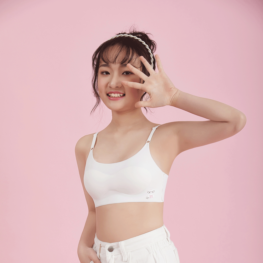 Girls Seamless Ice Silk Sling Underwear Junior High School Students Middle School Students Developmental Vests Big Boys Girls Bra Puberty