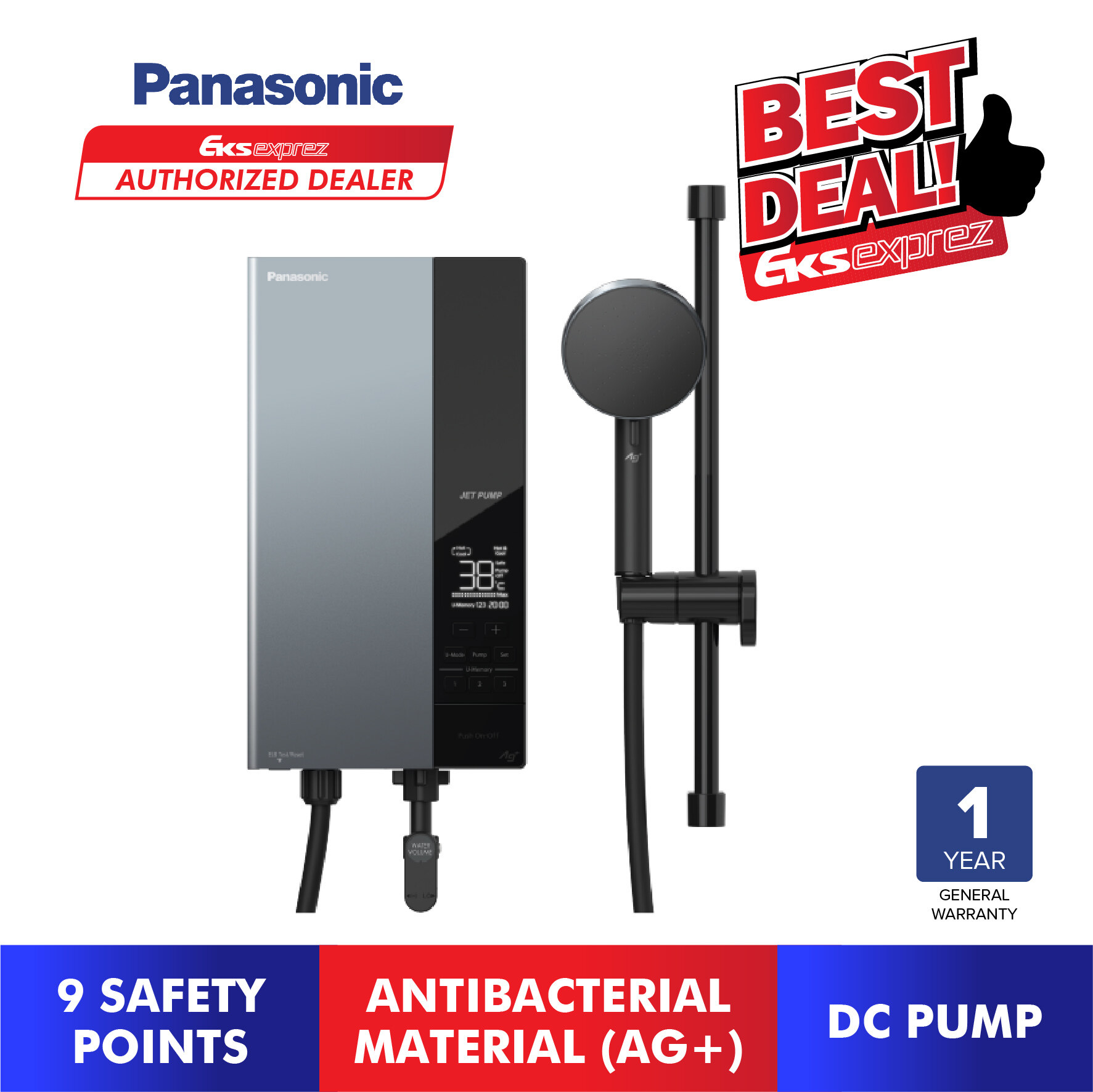 Panasonic Dh-3Rl1 Non-Jet Pump Water Heater Safe User-Friendly