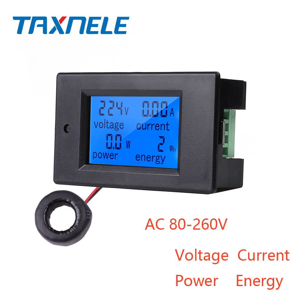 Đồng hồ đo năng lượng dòng điện điện áp lcd kỹ thuật số ac80-260v 100a 20a vôn kế ampe kế đồng hồ đo kiểm tra máy dò tx-061