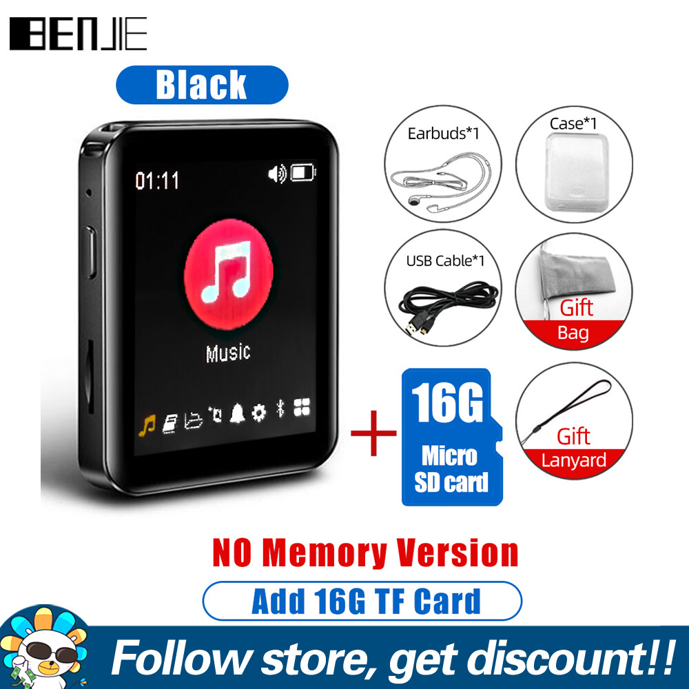 Benjie X1 Bluetooth MP3 MP4 Máy nghe nhạc với built-in Loa bluetooth 5.0 nhạc HIFI MP3 màn hình cảm 