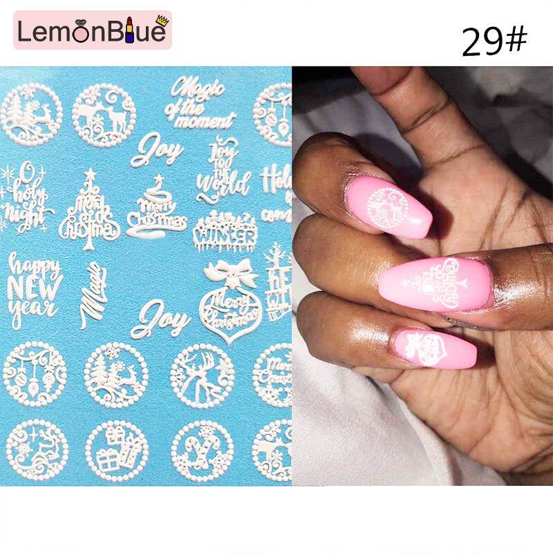 Gambar LemonBlue Nail Art Color 6D Manicure Decor DIY Stickers Nail Glitter Sticker Decor Supplies