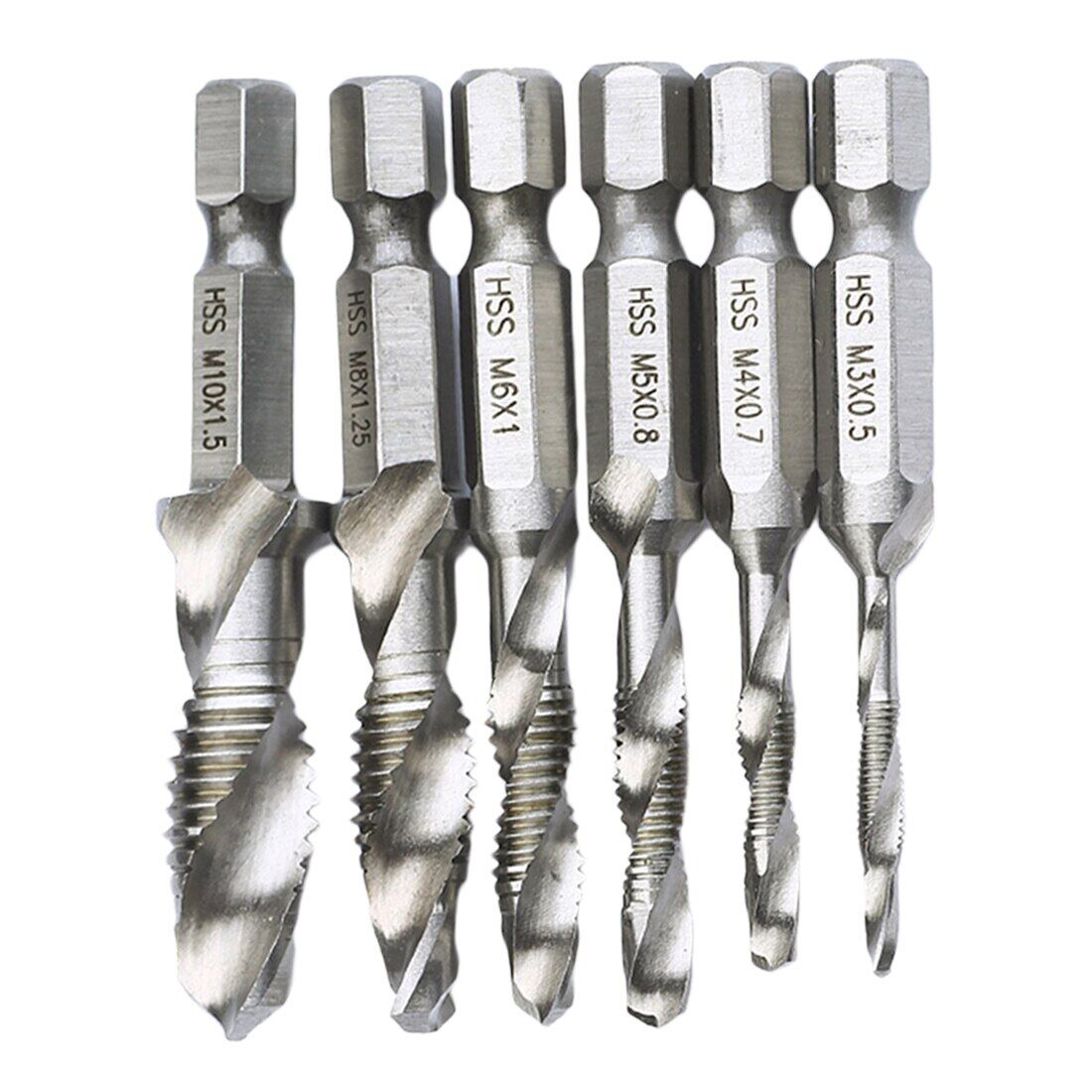 Tools & Equipment 6pcs Combination Tap Drill Bit Deburr Countersink Set Tool 1/4" Hex