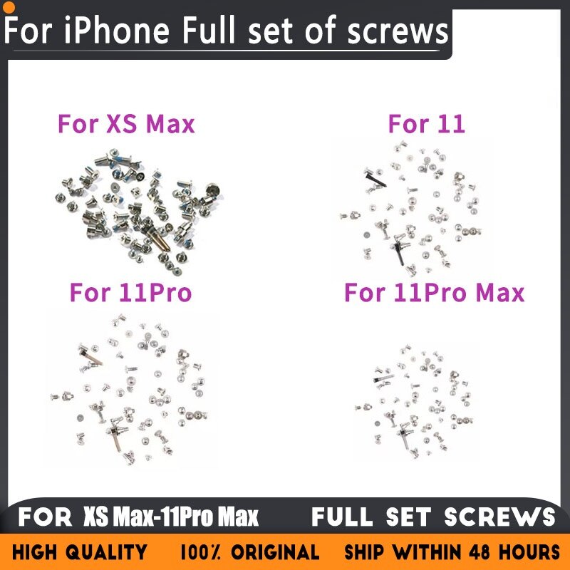 Bộ ốc vít đầy đủ thay thế cho iphone xs max 11 11pro 11max bộ bu lông sửa chữa hoàn chỉnh phụ kiện thay thế