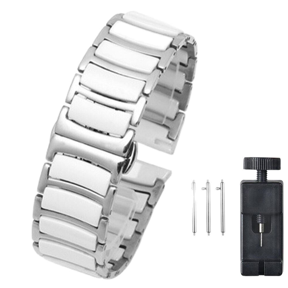 Vòng tay gốm sứ dây đồng hồ tháo nhanh 20mm 22mm phụ kiện dây đeo cổ tay dây đeo tái trang bị dây đeo đồng hồ khóa bướm bằng thép không gỉ