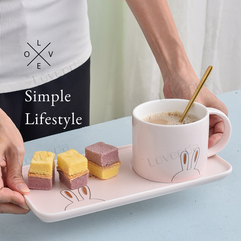 Gambar Nordic Ceramic Coffee Cup And Saucer Cawan Kopi Dessert Plates Ceramic Mug Breakfast Giftset Dinnerware Gift For Her