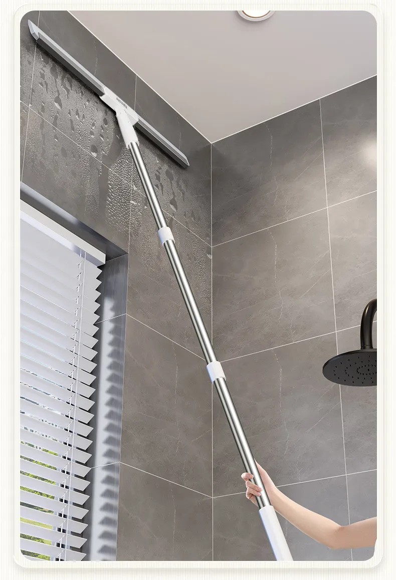 Joybos Magic Broom Silicone Scrape Bathroom Scraper Hair Dust Clean Tool 180° Rotation 98.5cm Extended Pole Household Kitchen Use ราคา 145 บาท*ส่งฟรี