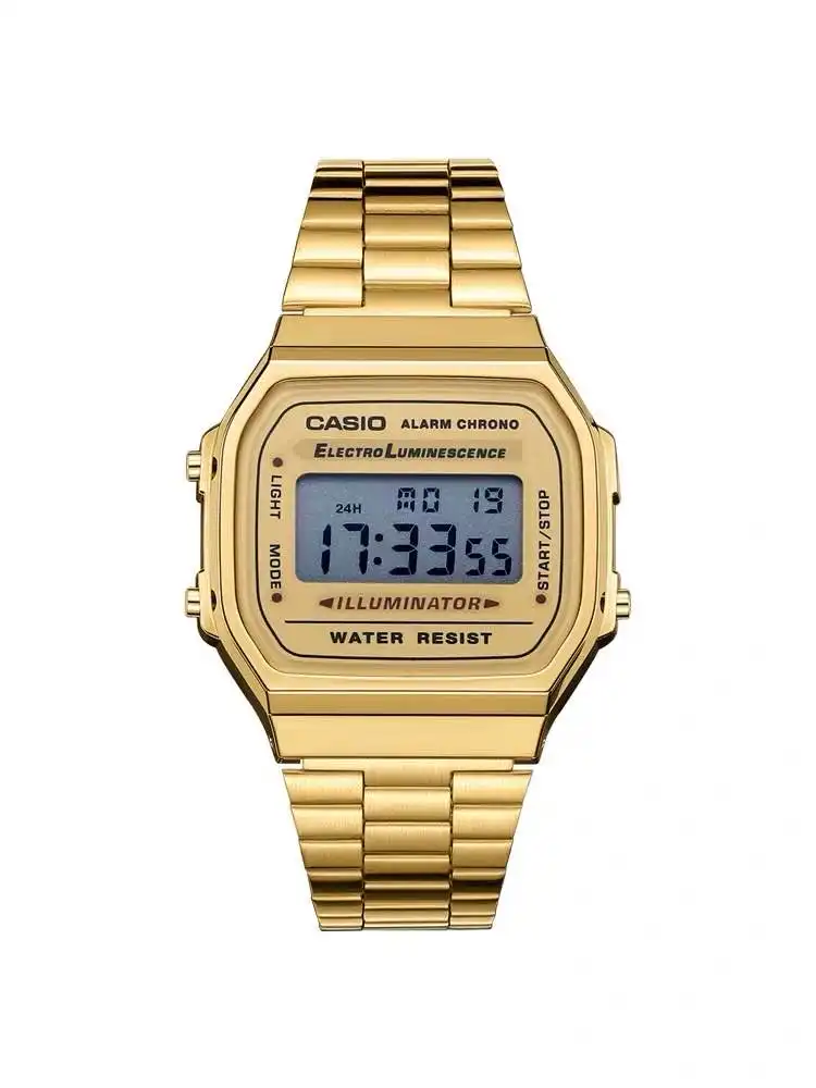 casio square watch gold