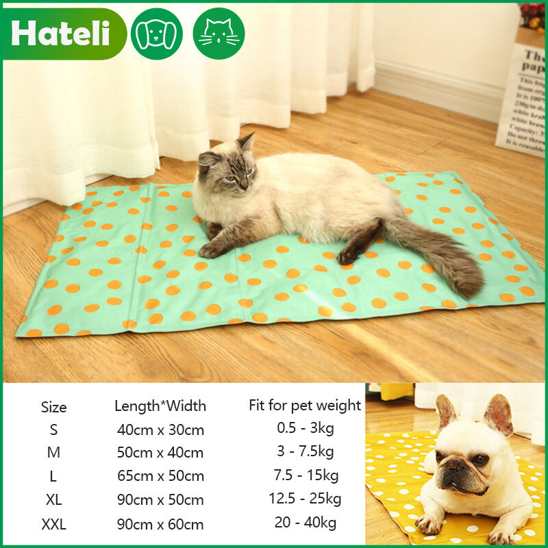 HATELI Summer Dog Cooling Ice Pad Pet Gel Cooling Pad Cat and Dog Sleeping Pad Ice Silk Water Pad Kennel Suitable for Pets ราคา 172 บาท*ส่งฟรี