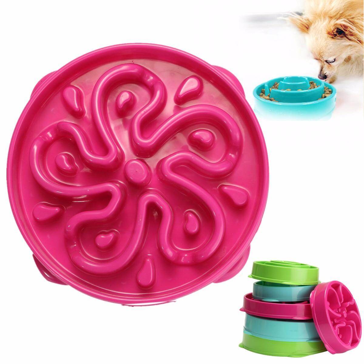 Pet Dog Cat Bowl Slow Food Water Interactive Feeder Anti Choke