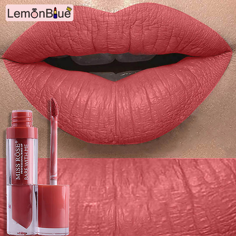 Gambar LemonBlue 24 Colors Liquid Lip Gloss Waterproof Matte Lip Gold Long Lasting Velvet Lipstick Makeup Cosmetics