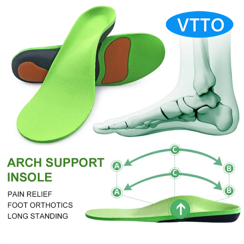 VTTO 1Pair Arch Support Flat Foot insoles Orthotic Inserts Orthopedic Shoes Sports Insoles Heel Pain Plantar Fasciitis Heel Cup Unisex
