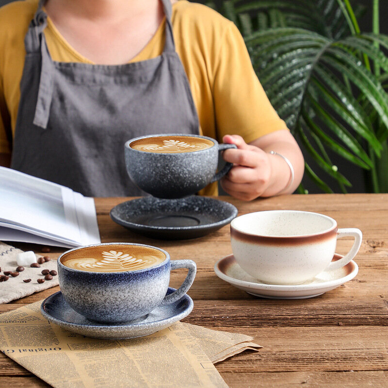 Gambar 320CC Zetian Lahua Cup Japanese Cup Saucer European Coffee Cup Saucer Large Capacity Creative Cup Set